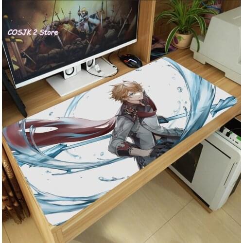 Game Genshin Impact Tartaglia Large Mouse Pad Gaming Computer Desk Keyboard Mat Fashion Anti-Slip Playmat Mousepad Cosplay Gift
