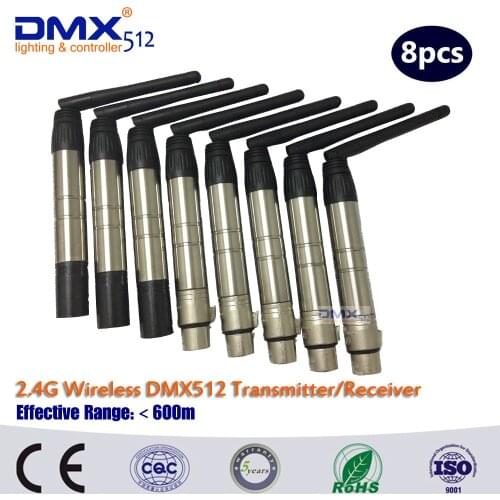 DHL 8pcs/lot Wireless DMX Signal Send and Receiver DJ Stage Lights Controller Wireless dmx multi channel led controller