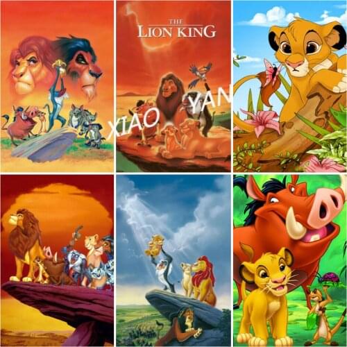 Disney 5D DIY Diamond Painting Lion King Full Diamond Three-dimensional Embroidery Exclusive Handmade Interior Decoration Gift