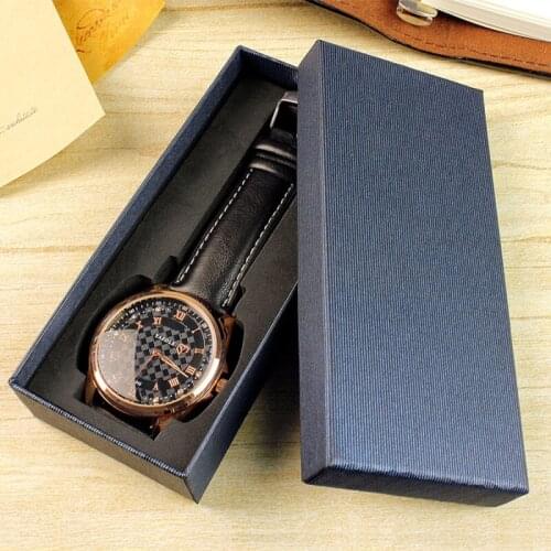 Long Blue Stripe Watch Box Watch Box Gift Boxes