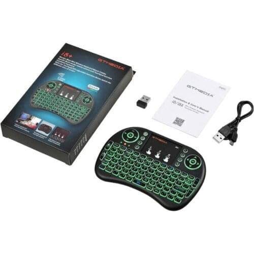 Gtmedia i8+ i8 Plus Mini RGB Backlit Wireless Keyboard English 2.4Ghz Air Mouse Touchpad Remote For Android TV BOX G5 MI X88 H96