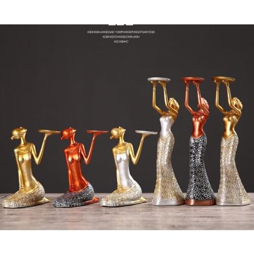 [HHT] Nordic Retro Candle Holder Beauty Sculpture Table Wine Cabinet Home Decoration Romantic Candlelight Dinner Furnishings