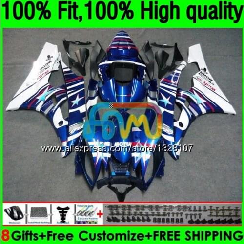 Injection For YAMAHA YZF R 6 YZF 600 YZF-600 YZFR6 06 07 53BS.16 YZF R6 06-07 600CC YZF600 YZF-R6 2006 2007 Blue white Fairing