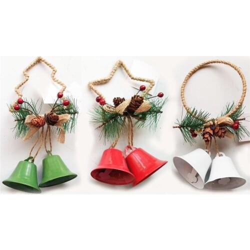 3 Pcs Christmas Tree Decorative Craft Ornament Pendant 5.5cm Big Bell with Ring Pine cone Home Decoration Accessories