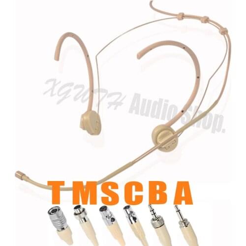 Skin Foldable Mini Condenser Microphone Head Wearing Wired Headset Mic for Shure Sennheiser MiPro Wireless Karaoke Mics System