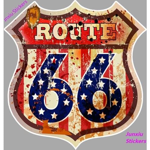 Colorful Car Stickers and Decorative 66 Flag for Racing Car Sports Sticker 4x4 Off Road Windows Wall Scratch-Proof KK13*11cm