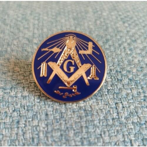Masonic tools lapel pin round shape 25.4mm 1"