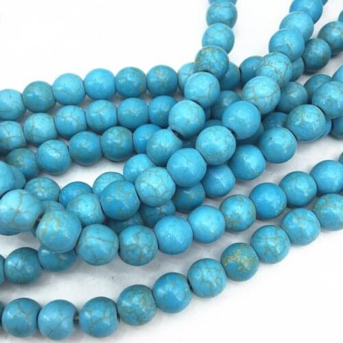 8 color 4mm 6mm 8mm 10mm 12mm 14mm synthetic calaite turquoises stone round loose beads elegant jewelry findings 15inch B286