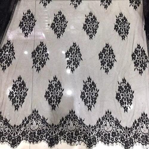 3M/Lot 1.5M wide Higth quality French Chantily Lace Fabric For Wedding Dress clothing decoration DIY accessories