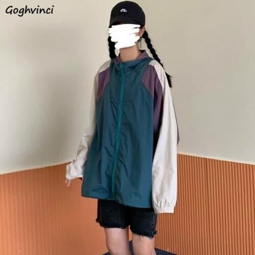 Jackets Womens Oversize Harajuku Couple Bf Thin Sun Proof Plus Size Chic Streetwear Korean Style Female Students Loose All-match