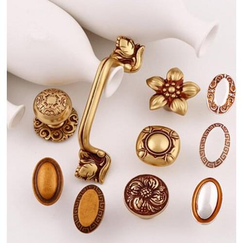 Single hole pure copper small handle European wine cabinet drawer handle American wardrobe cabinet door handle furniture hardwar