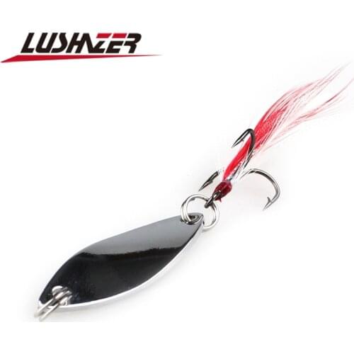 LUSHAZER metal fishing lure spoon spinner bait 6g 10g gold/silver 360 degree rotation fishing tackle China Hard Bait spinnerbait