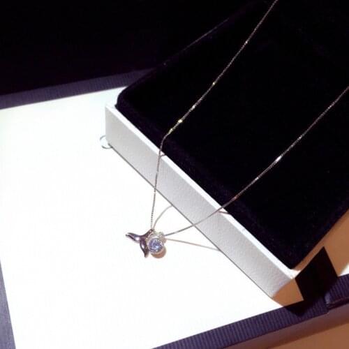 Trendy Zircon Mermaid Tail Pendants Necklaces For Women Girl Clavicle Chain Choker Necklace Jewelry