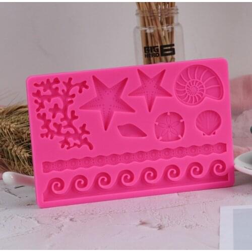 Marine Life Fondant Mould Baking Mousse Pastry Silicone Mold 3D Embossing Mold Baking Dessert Home Kitchen Tools