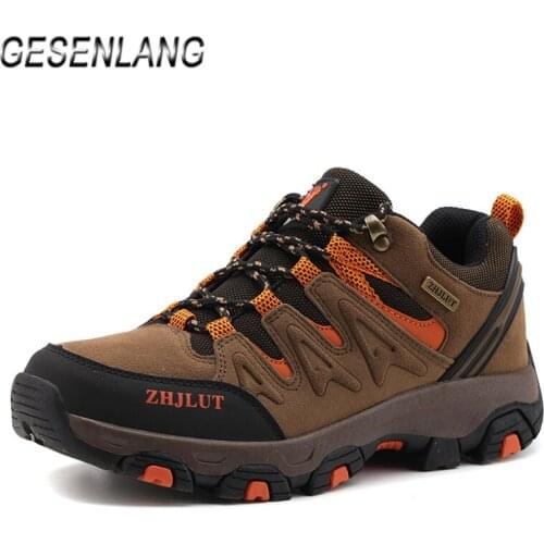 Mens Outdoor Hiking Shoes Big Size Suede Comfortable Anti-Collision Anti-Slip Durable Climbing Hunting Trekking Trail Sneakers