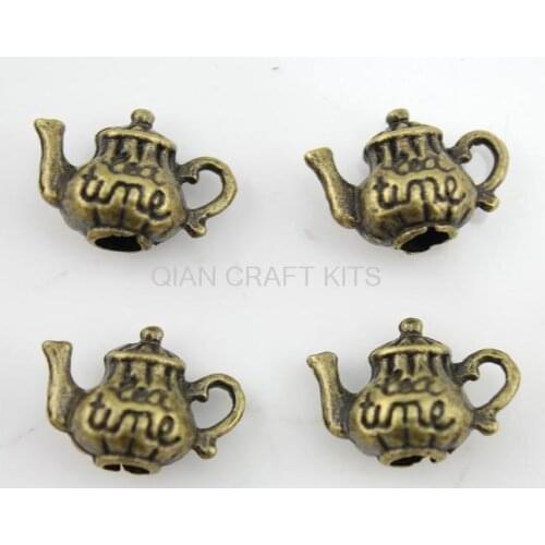 Set of 50 pcs teapot tea time antique bronze zinc alloy pendant, charm, drops for diy 16X12mm/AY0114