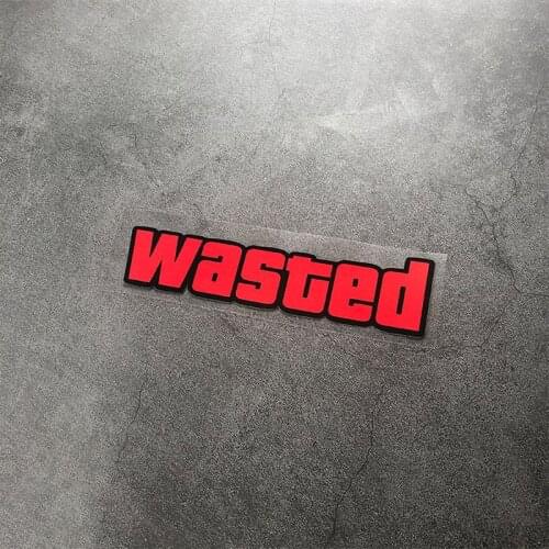 Car Styling Stickers letter WASTED Automobile Motorcycle Helmet Decal