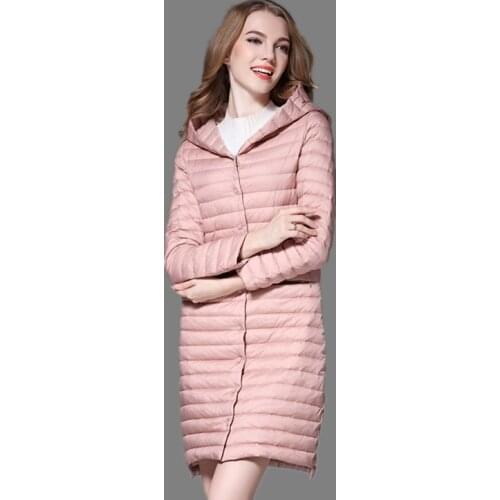 2017 Newest Thin womens down jacket women winter long coat plus 3XL size filler White duck down woman duck down jacket