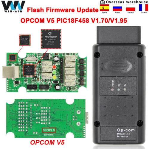 OPCOM V5 For Opel OP COM 1.70 flash firmware update Car Diagnostic for Opel OP-COM 1.95 PIC18F458 CAN BUS OBD OBD2 Auto Tools