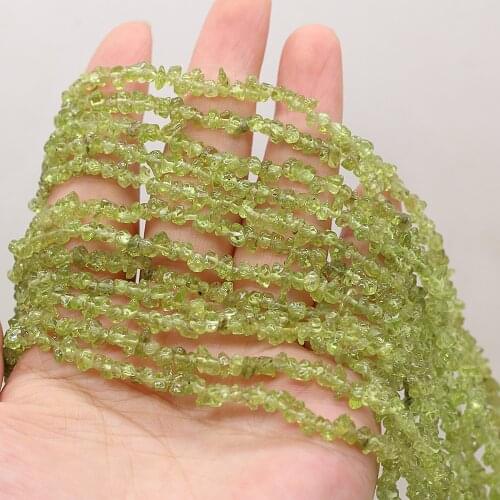 Wholesale Natural Gem Stone Beads Irregular Gravel Olivine Peridot Chips Loose Beads for Jewelry Making DIY Charm Bracelet 15