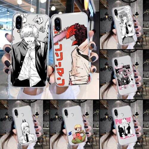 Anime Chainsaw Man Phone Case Transparent For Huawei Honor 6 7 8 9 10 10i 20 A C X Lite Pro Play transparent silicone back 3D