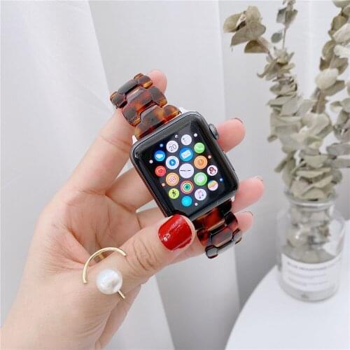 For Apple Watch Band 44mm 40mm 42mm 38mm Lightweight Fashion Resin Bracelet Women Colorful Strap for iWatch Series 6/SE/5/4/3/2