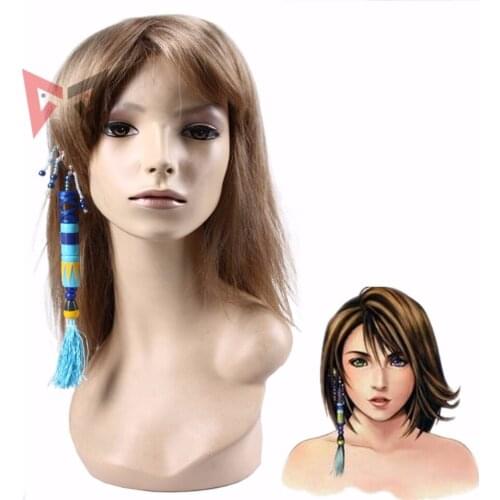 Athemis Final Fantasy Ten Yuna Cosplay Summoned Cosplay Badge Ear Clip Earrings Set For Halloween Game Party