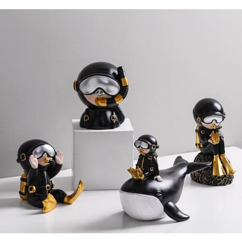 Nordic Home Decoration Diver Sculpture Creative Resin Ornaments Living Room Home Decoration Bedroom Decoration Childrens Gifts