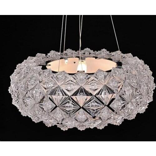 Modern simple luxury crystal diamond pendant light restaurant bedroom drilled hanging lighting lamp