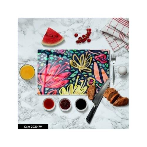 Temperred Glass Decorative Kitchen Cutting Board Easy Clean Healthy Food Fruit Chopping Board Presentation Board