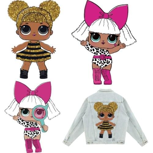 2021 Anime Baby Cute Girls Patches Thermal Stickers on Clothes Iron-on Transfers for Clothing Thermoadhesive Patch Diy Applique