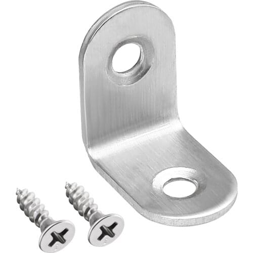 Uxcell Corner Brace Angle Bracket Fastener L Shape 25mmx25mmx15mm Stainless Steel for Fasten Desks, Chairs, Beds 10pcs