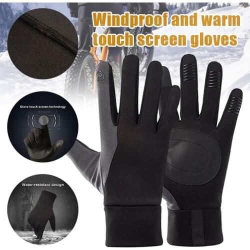 All Weather Cycling Touchscreen Gloves Outdoor Windproof Waterproof Fleece Lined Winter Gloves -OPK