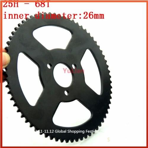 Sprocket 25H 68T 26mm 68 Tooth Black For 47cc 49cc Minimoto Pocket Bike Mini ATV Quad Motoparts