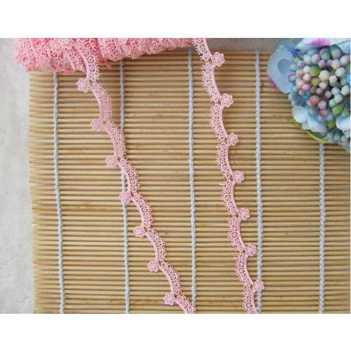 10 Meters High Quality Pink Color Water Soluble Lace Fabric Lace Trim Sewing Fabrics for Patchwork Bra DIY Craft Free Shipping
