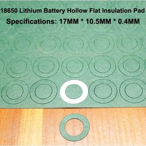 100pcs/lot 18650 lithium battery anode hollow flat insulation gasket meson 18650 hollow barley paper insulation pad