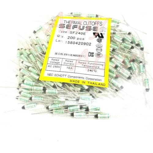 200pcs/lot Temperature fuse 240 degrees 10A 250V SF240E 240 SEFUSE