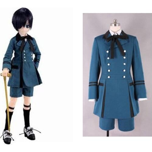 2016 Anime Black Butler Ciel Phantomhive Cosplay Costume Party Dress Full Set Customized Size