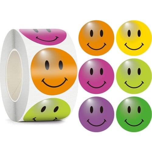 6 Colors Smiley Envelope Stickers Birthday Party Wedding Decoration Baking Seal Stickers Stationery Encouraging Student Stickers