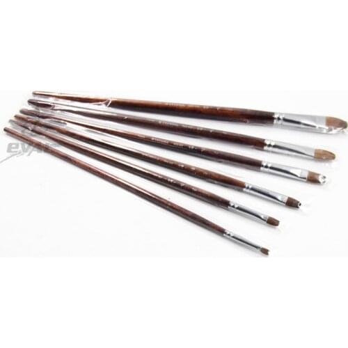 6pcs/Set,weasel hair horse hair Mixed animal hair Birch rod Quaint style Gouache Painting Pen artist oil painting brushes