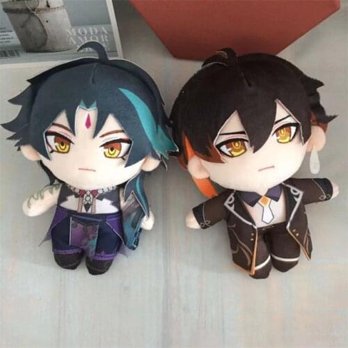Anime Game Genshin Impact Zhongli Xiao Cute Soft Plush Stuffed Doll Cartoon Pillow Plushie Toy Cosplay Xmas Birthday Gift