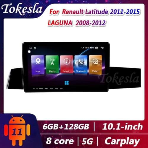 Tokesla Car Radio for Renault Latitude LAGUNA Android 11 Stereo receiver DVD automotivo Central Multimedia Gps Navigation 5G