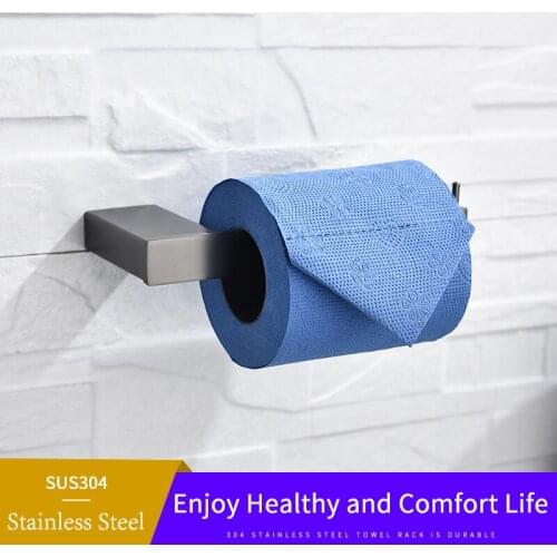 Stainless Steel Toilet Paper Holder Tissue Rack Wall Mounted Bathroom Kitchen Roll Holder Paper Rack Hook