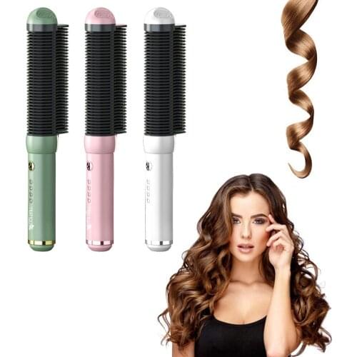 Temperature Control Electric Hair Straightener Brush Professional Hot Comb Straightening Hair Curler Straightener