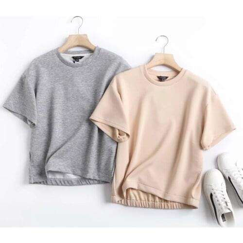 Solid color New Cotton women T shirt Short sleeve Woman Tshirt Short Sleeve Pure Color Men t shirt T shirts For Tops aesthetic