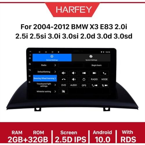 Harfey Android 10.0 2din GPS Car Multimedia Player For 2004-2012 BMW X3 E83 2.0i 2.5i 2.5si 3.0i 3.0si 2.0d 3.0d 3.0sd