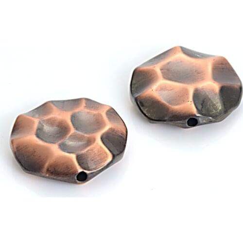 10 Pcs/Lot Brush Antique Design Plating Antique Silver/Copper/Bronze Acrylic CCB Spacer Loose Beads For Diy Jewelry Making