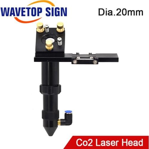 WaveTopSign CO2 Laser Head for Focus Lens Dia.20 FL.50.8 63.5mm Mirror 25mm Mount for Laser Engraving Cutting Machine