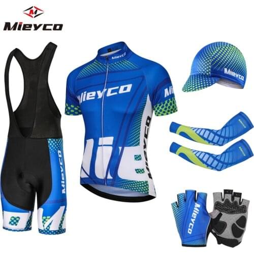 Summer Blue Cycling Jersey Bike Accessories Suit Sports-Entertainment Clothing MTB Bicycle Set Racing Sportswear Mens Tracksuit