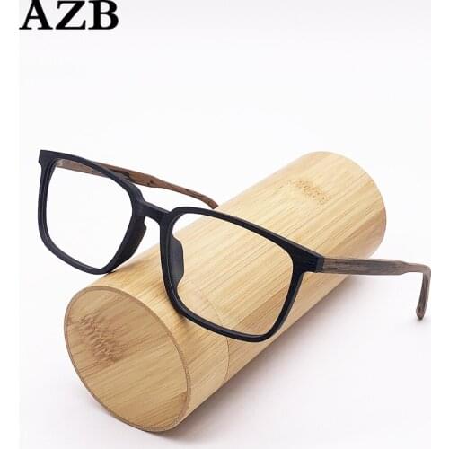 AZB Wood Glasses Frames Men with Clear Lens Prescription Eyeglasses Spectacles Computer Nearsighted EyeGlasses Frame Optical